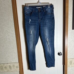 Helena Dark Blue Distressed Skinny Jeans